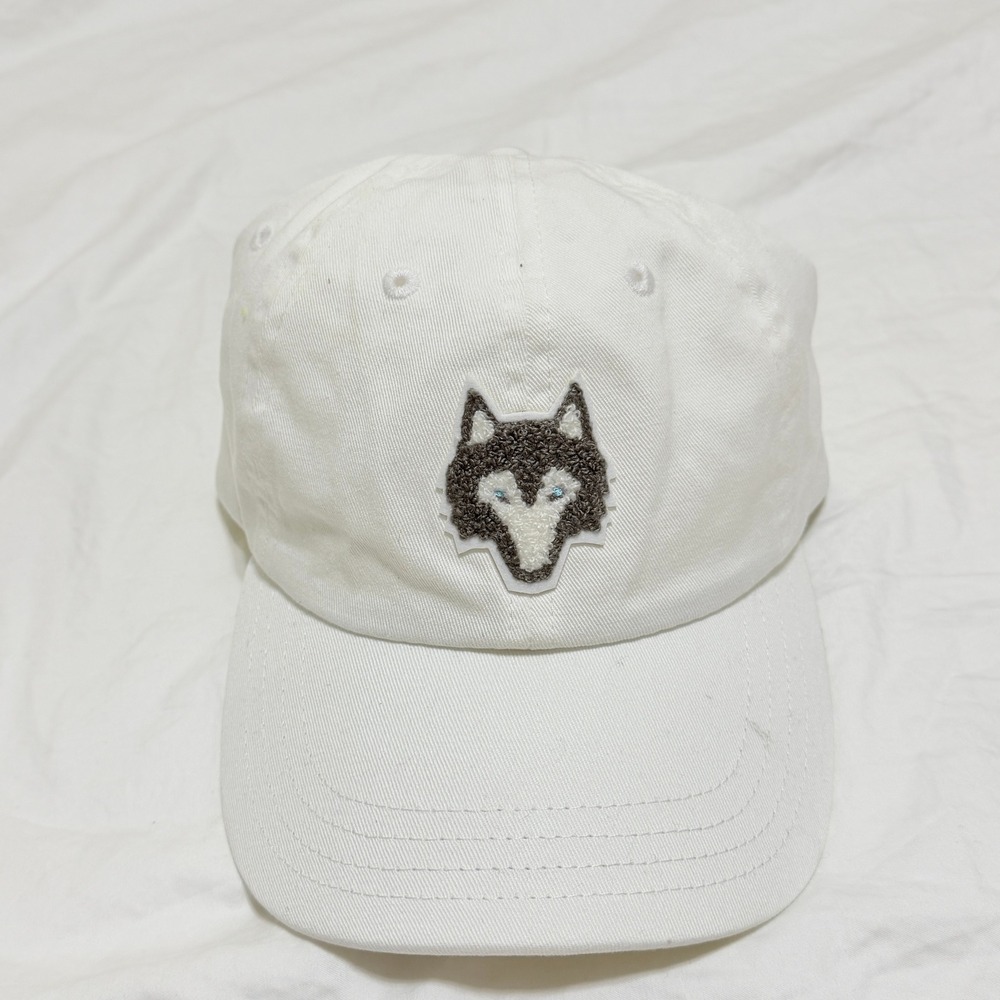 Greyson Clothiers Chenille Wolf Dad Hat Mens Arctic White Wolf Golf Hat One Size